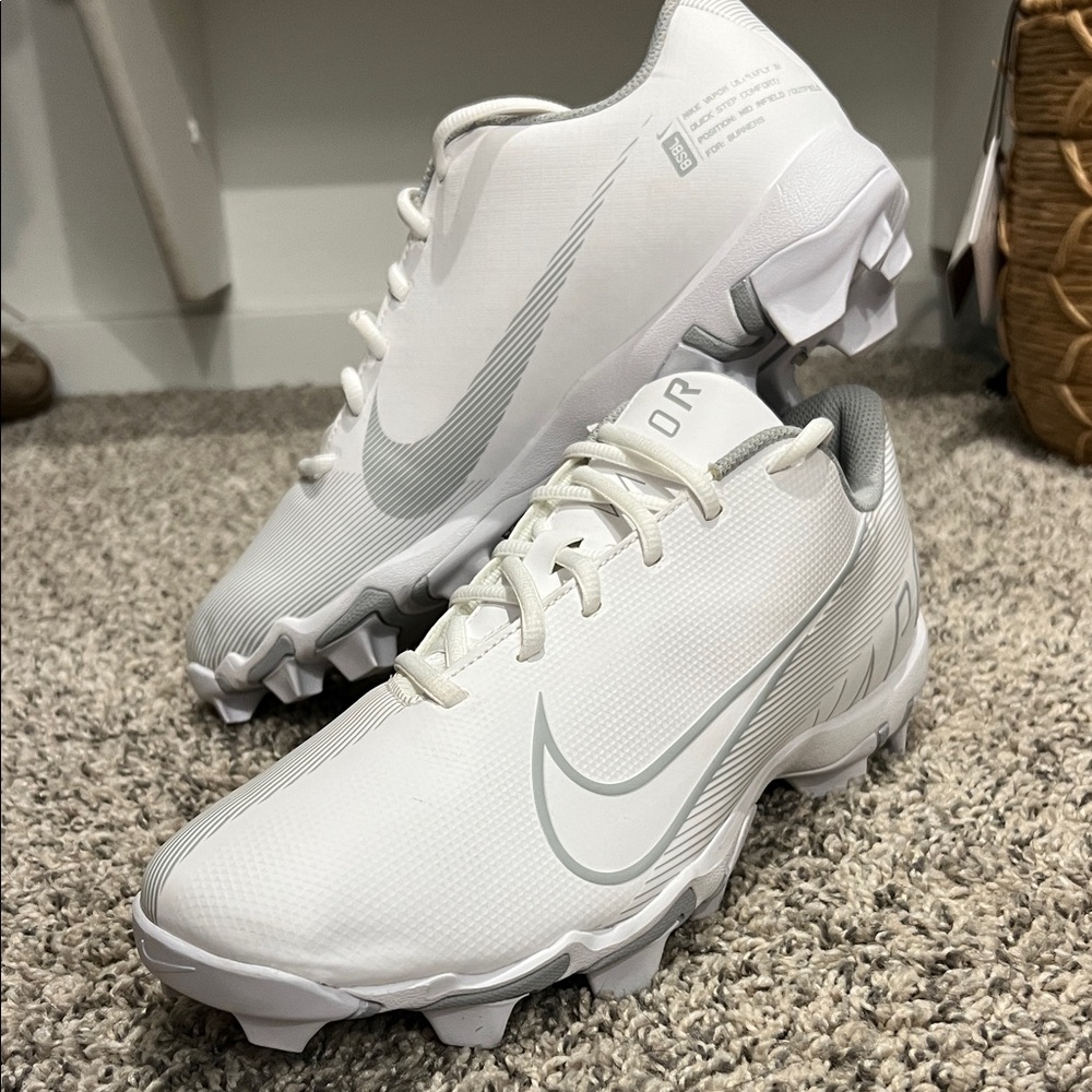 Nike White and Gray Athletic Cleats